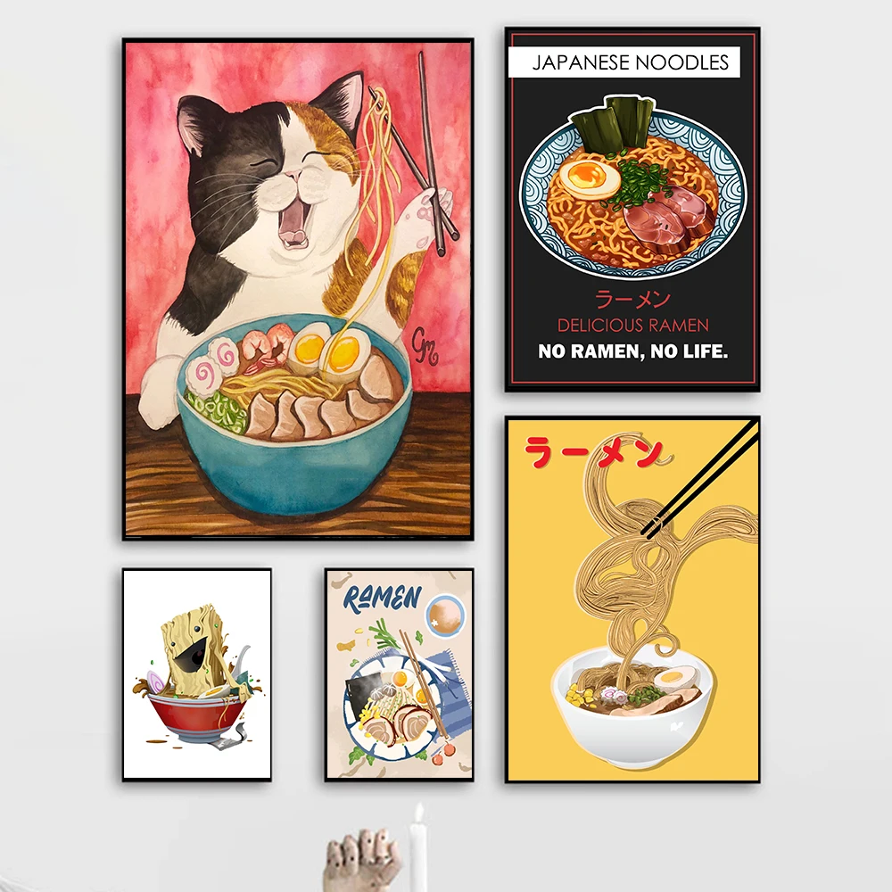 Canvas Painting Ramen Cat Japanese Food Noodles Posters Prints Cats Animals Wall Art Pictures For Kitchen Restaurant Decoration
Canvas Painting Ramen Cat Japanese Food Noodles Posters Prints Cats Animals Wall Art Pictures For Kitchen Restaurant Decoration
