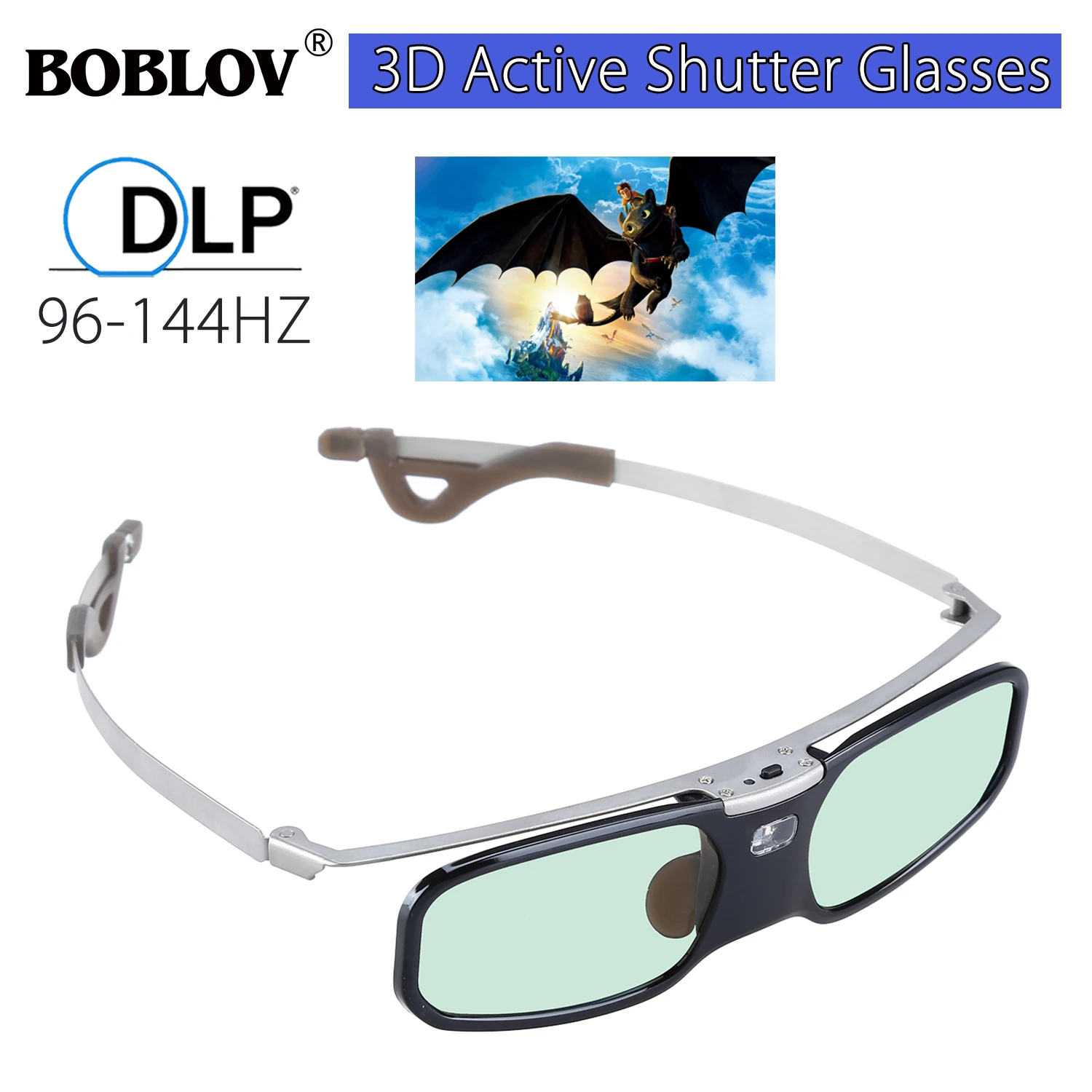 3d очки BOBLOV с перезаряжаемым активным затвором для Panasonic Samsung Optoma Sharp BenQ DLP Link