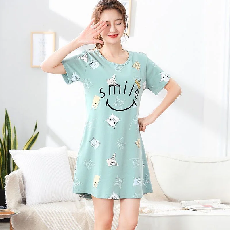 2021 New Sleepwear For Women Cute Cartoon Nightgowns Dressing Gown Summer Nightdress Cotton Nighty Plus Size Pijamas Pyjam
2021 New Sleepwear For Women Cute Cartoon Nightgowns Dressing Gown Summer Nightdress Cotton Nighty Plus Size Pijamas Pyjam