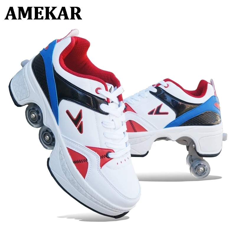 Hot Shoes Casual Sneakers Walk Roller Skates Deform Wheel Skates for Adult Men Women Unisex Child Runaway Skates Four Wheeled
Hot Shoes Casual Sneakers Walk Roller Skates Deform Wheel Skates for Adult Men Women Unisex Child Runaway Skates Four Wheeled