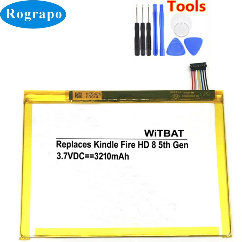 New Li-ion Polymer 3210mAh 26S1009, 58-000127 Replacement Battery For Amazon Kindle Fire HD 8 5th, Kindle HD 8, SG98EG Batteries
New Li-ion Polymer 3210mAh 26S1009, 58-000127 Replacement Battery For Amazon Kindle Fire HD 8 5th, Kindle HD 8, SG98EG Batteries