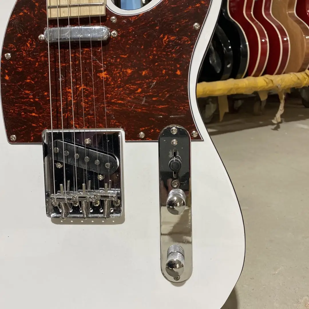 Electric Tele Guitar White Color Body Red Tortoise Shell Pickguard Black Double Binding Free Shipping
Electric Tele Guitar White Color Body Red Tortoise Shell Pickguard Black Double Binding Free Shipping