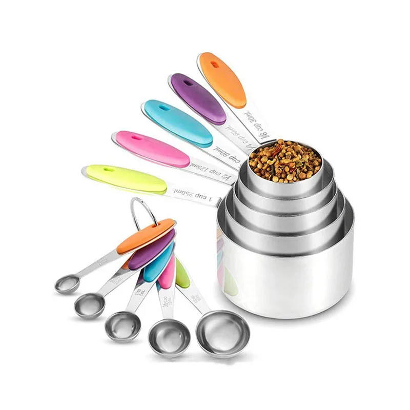 HANCENT Kitchen Cooking Tools Color Box Stainless Steel And Silica Gel Baking Measuring Cup Spoon 10-Piece Set
HANCENT Kitchen Cooking Tools Color Box Stainless Steel And Silica Gel Baking Measuring Cup Spoon 10-Piece Set