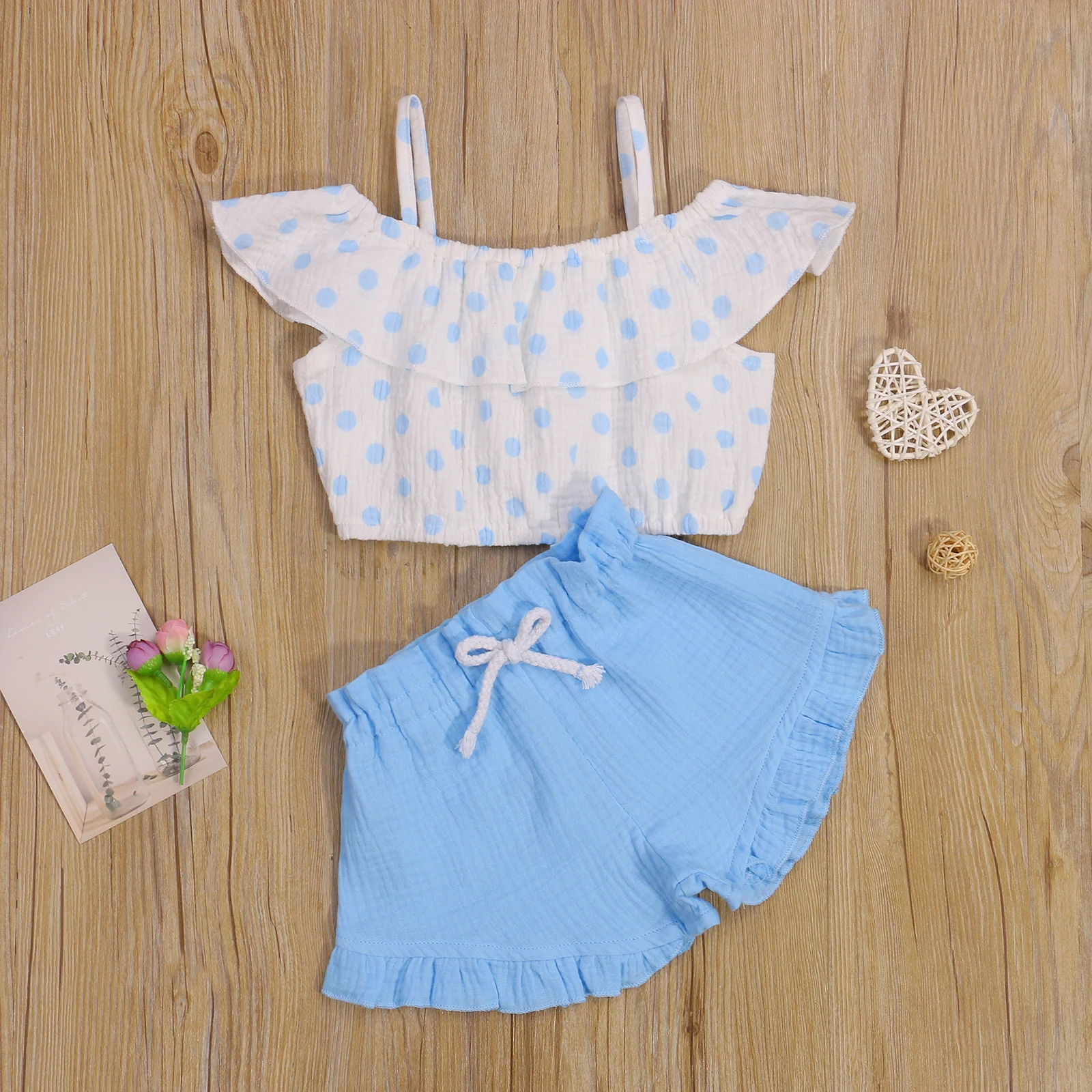 2021 Fashion Girls Ruffle Tops, Polka Dot Print Sling Pullover Summer Toddlers Pleated Lace Up Shorts
2021 Fashion Girls Ruffle Tops, Polka Dot Print Sling Pullover Summer Toddlers Pleated Lace Up Shorts