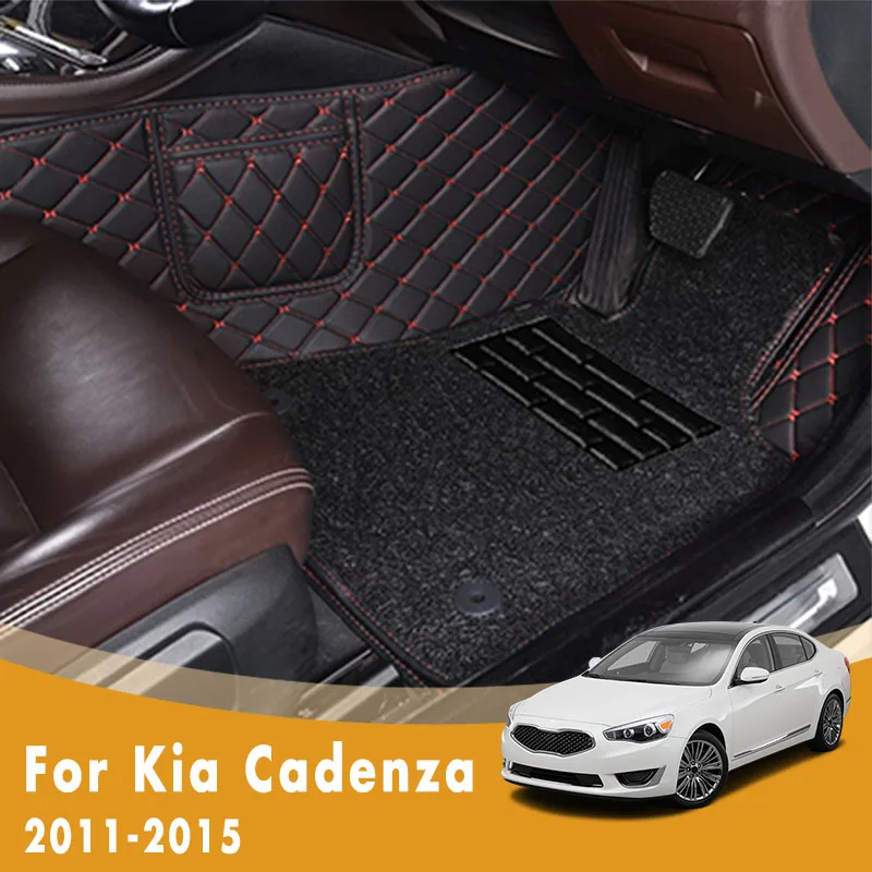 

RHD Luxury Double Layer Wire Loop Car Floor Mats For Kia Cadenza 2015 2014 2013 2012 2011 Foot Carpets Auto Interior Accessories