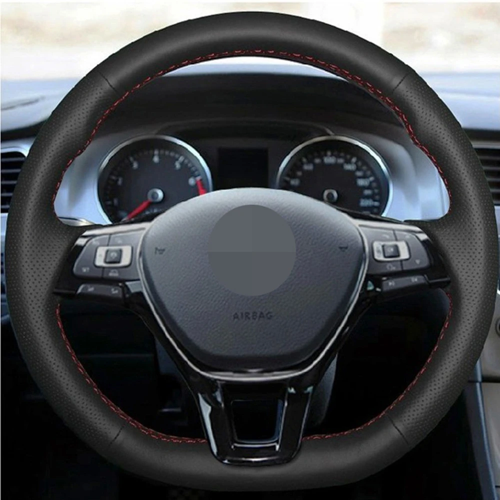 Car Steering Wheel Cover Black Genuine Leather Car Steering Wheel Cover For Volkswagen VW Golf 7 Mk7 New Polo Jetta Passat B8
Car Steering Wheel Cover Black Genuine Leather Car Steering Wheel Cover For Volkswagen VW Golf 7 Mk7 New Polo Jetta Passat B8