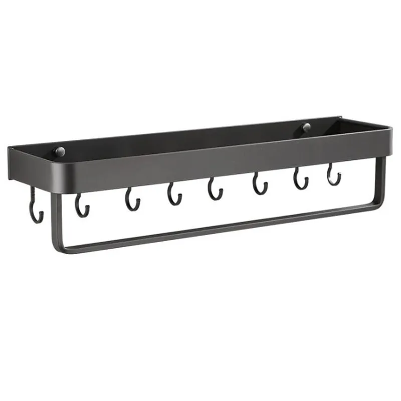 Shampoo Holder Kitchen Storage Rack Bathroom Gray Shelf with Towel Bar Space Aluminum Corner Shelves Towel Rack with Hook
Shampoo Holder Kitchen Storage Rack Bathroom Gray Shelf with Towel Bar Space Aluminum Corner Shelves Towel Rack with Hook