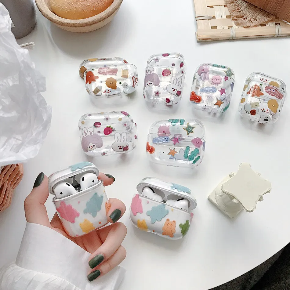 For AirPods Case Cute Cartoon Korean Rabbit Bear octopus Earphone Case For AirPods 2 Transparent Hard PC TWS Headphones Cover
For AirPods Case Cute Cartoon Korean Rabbit Bear octopus Earphone Case For AirPods 2 Transparent Hard PC TWS Headphones Cover