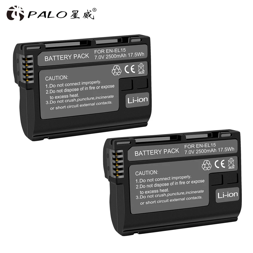 PALO 2pcs EN-EL15 2500mah ENEL15 EL15 Battery for Nikon D500,D600,D610,D750,D7000,D7100,D7200,D800,D850,D810,D810A&1
PALO 2pcs EN-EL15 2500mah ENEL15 EL15 Battery for Nikon D500,D600,D610,D750,D7000,D7100,D7200,D800,D850,D810,D810A&1