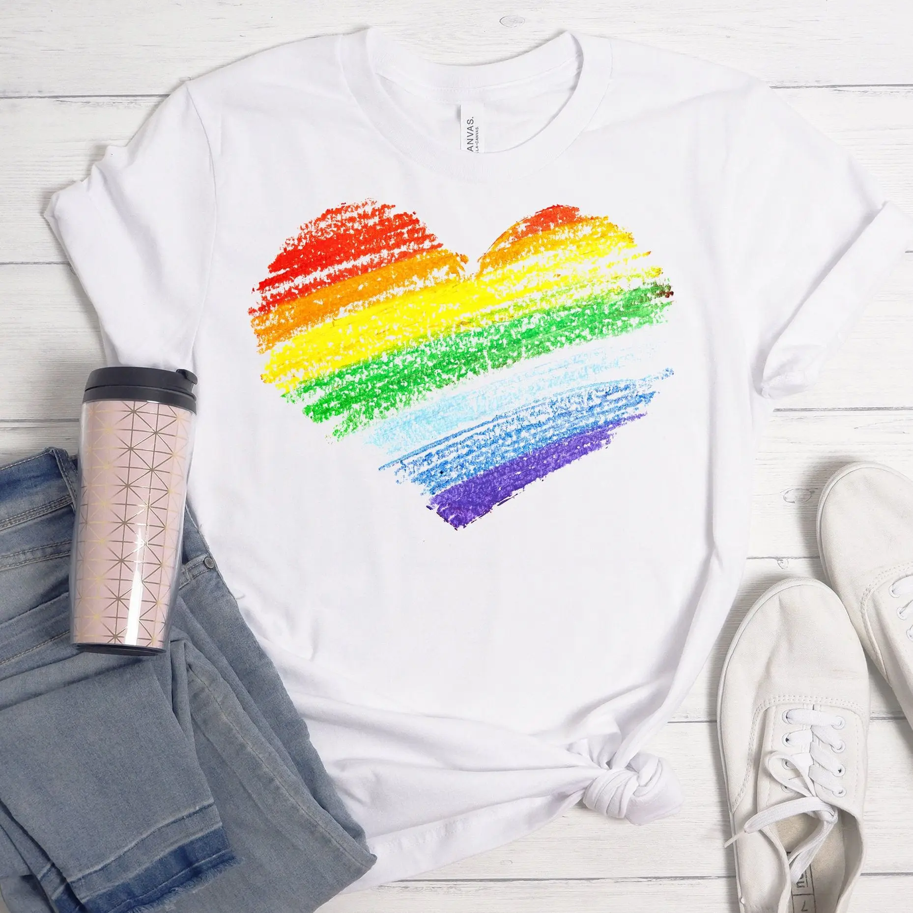 Rainbow Heart Print Harajuku Top Women T-shirt Ladies Basic O-collar Short Sleeved Casual Women T-shirt Girl,Drop Ship
Rainbow Heart Print Harajuku Top Women T-shirt Ladies Basic O-collar Short Sleeved Casual Women T-shirt Girl,Drop Ship