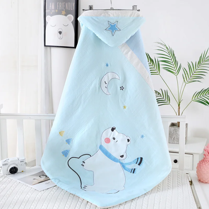 Newborn Baby Hug Quilt Fall Winter Sleeping Bag Cotton Swaddle Towel Boy Girl Quilt Thick Quilt Hooded Cartoon Pattern Blanket
Newborn Baby Hug Quilt Fall Winter Sleeping Bag Cotton Swaddle Towel Boy Girl Quilt Thick Quilt Hooded Cartoon Pattern Blanket