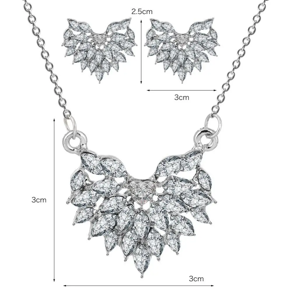 HOT SALESLuxury Rhinestone Heart Pendant Chain Necklace Stud Earrings Bridal Jewelry Set
HOT SALESLuxury Rhinestone Heart Pendant Chain Necklace Stud Earrings Bridal Jewelry Set