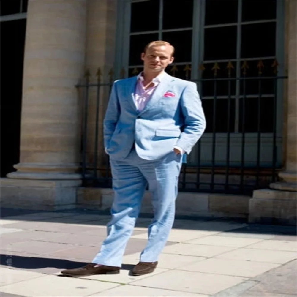2021 New Notch Lapel Two Buttons Sky Blue Men's Suit Fashion Office Wedding Business Two-Piece (Jacket + Pants + Handkerchief)
2021 New Notch Lapel Two Buttons Sky Blue Men's Suit Fashion Office Wedding Business Two-Piece (Jacket + Pants + Handkerchief)