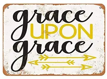 Home Retro Home Decoration Metal Tin Sign Grace Upon Grace Living Room Bedroom Plaque Decoration Metal Plate 8x12 Inches
Home Retro Home Decoration Metal Tin Sign Grace Upon Grace Living Room Bedroom Plaque Decoration Metal Plate 8x12 Inches