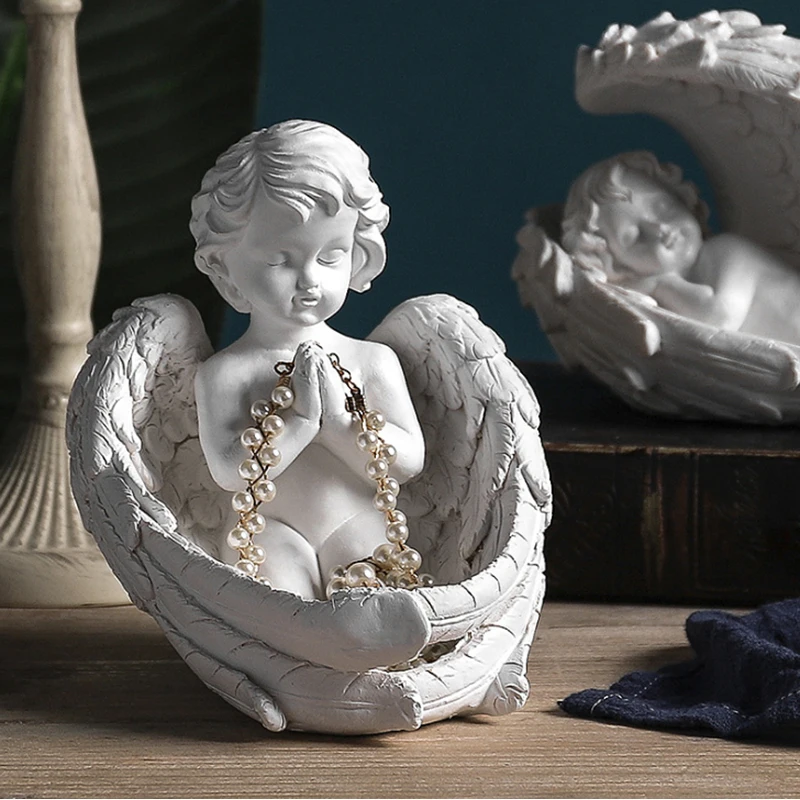 European Resin Showcase Decoration Sculpture Resin Angel Baby Miniature Model Figurines Jewerly Storage Home Decor Ornaments
European Resin Showcase Decoration Sculpture Resin Angel Baby Miniature Model Figurines Jewerly Storage Home Decor Ornaments