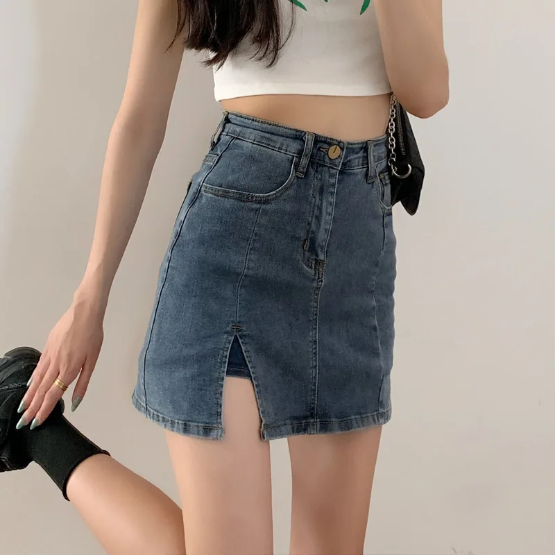Summer New Split Denim Skirt Women's Korean High Waist Thin Elastic Versatile Bag Hip Anti Light Skirt Tide
Summer New Split Denim Skirt Women's Korean High Waist Thin Elastic Versatile Bag Hip Anti Light Skirt Tide