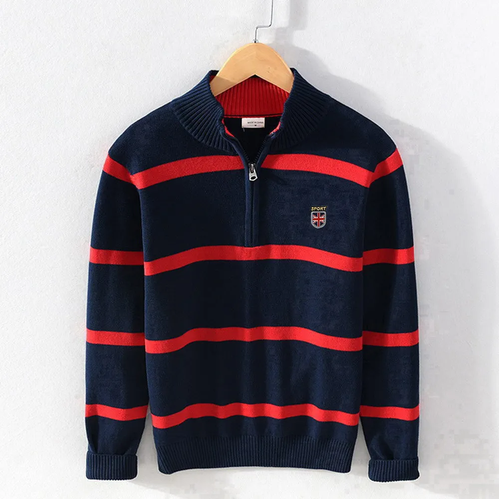 Autumn Winter Sweater 100% Cotton Embroidery Patch Logo Long Sleeve Knitted Mens Sweaters Casual Thick Coats Male Clothes Tops
Autumn Winter Sweater 100% Cotton Embroidery Patch Logo Long Sleeve Knitted Mens Sweaters Casual Thick Coats Male Clothes Tops