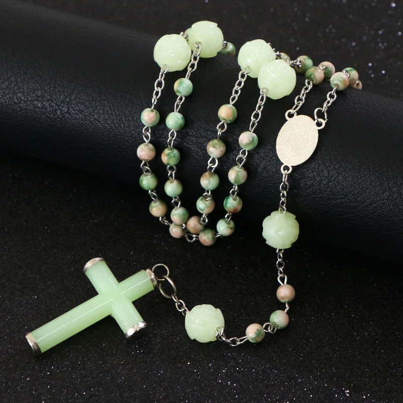 Religious Gothic Rosary Necklace Jesus Cross Charms Praying Jewelry Alloy Luminous Christ Beads Pendent
Religious Gothic Rosary Necklace Jesus Cross Charms Praying Jewelry Alloy Luminous Christ Beads Pendent