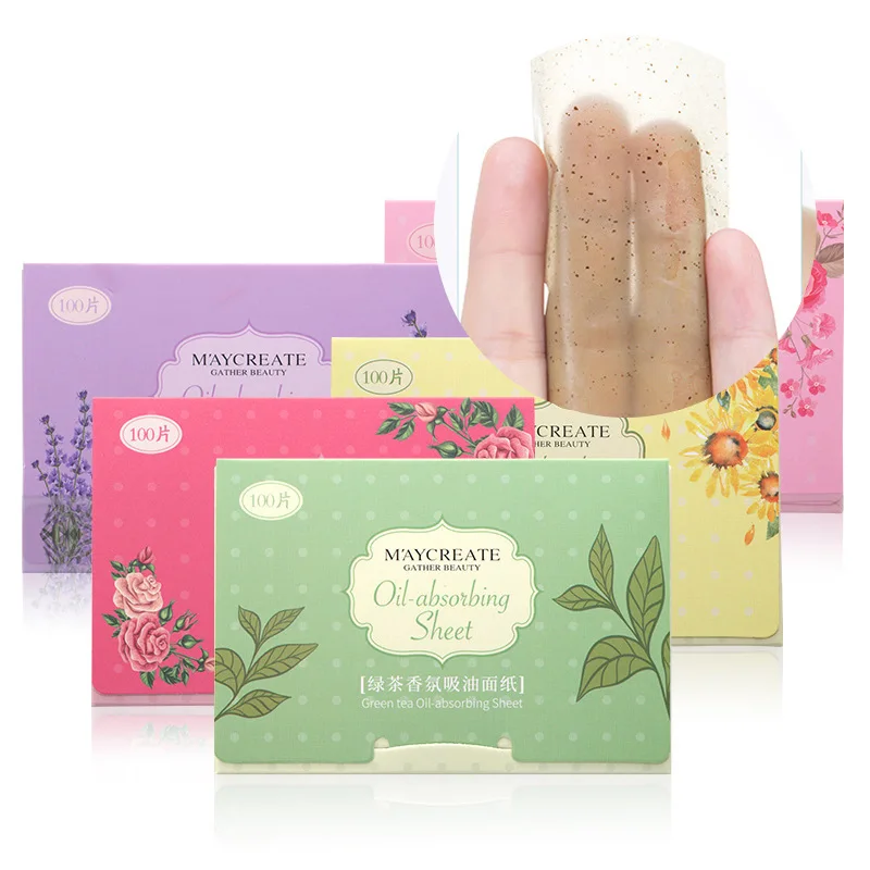 

300pcs/3pack Green Tea Face Absorbent Oil Control Paper Wipes Oil Removal Absorbing Sheet Matcha Oily Face Blotting Paper