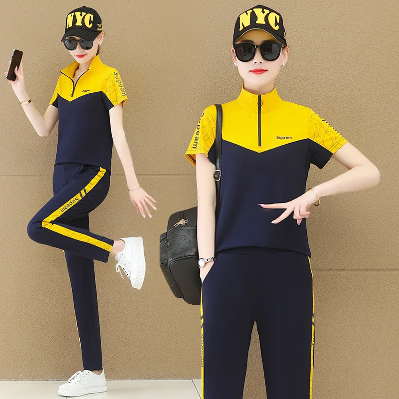 6603# sportswear women's summer 2021 new fashion brand cotton short sleeve casual two piece suit
6603# sportswear women's summer 2021 new fashion brand cotton short sleeve casual two piece suit