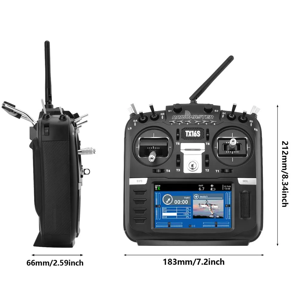 RadioMaster TX16S Radio Transmitter TBS V2 Hall Sensor Gimbals 2.4G 16CH OpenTX Multi-protocol RF System CC2500 For RC Drone
RadioMaster TX16S Radio Transmitter TBS V2 Hall Sensor Gimbals 2.4G 16CH OpenTX Multi-protocol RF System CC2500 For RC Drone