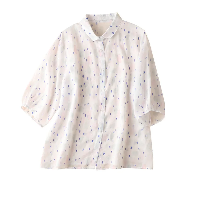 SHUCHAN Thin Print Women Shirts Blouses Turn-down Collar Casual Half Sleeve Ladies Tops Feminine Clothes Women Top
SHUCHAN Thin Print Women Shirts Blouses Turn-down Collar Casual Half Sleeve Ladies Tops Feminine Clothes Women Top