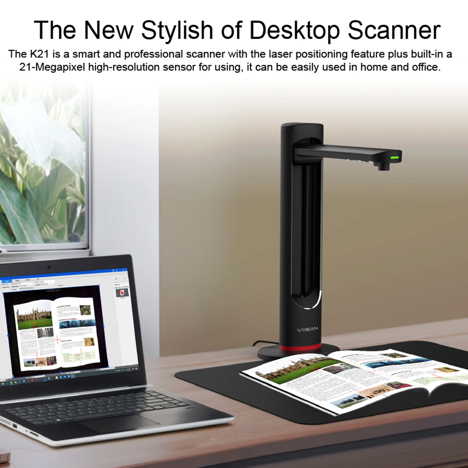 VIISAN VK21 Professional Book & Document Camera Scanner with Multi-Language OCR 21MP Built-in Mic Portable Capture | Компьютеры и