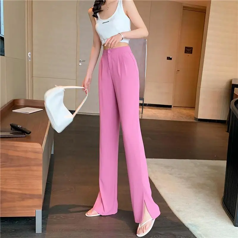 Women 2021 Summer Fashion Casual Wide-leg Pants Female New High-waisted Loose Pants Ladies Solid Color Thin Trousers E56
Women 2021 Summer Fashion Casual Wide-leg Pants Female New High-waisted Loose Pants Ladies Solid Color Thin Trousers E56