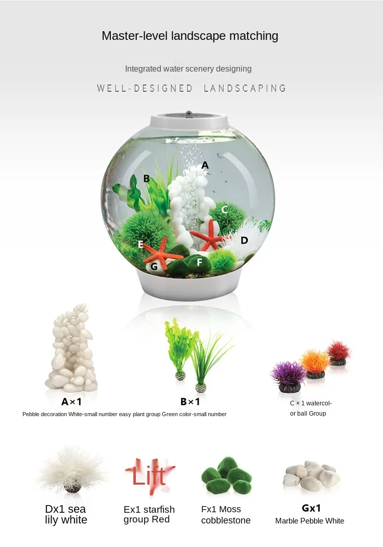 CY Small Fish Tank Aquarium Home Creative Desktop Small round Personalized Christmas Decorative Landscaping
CY Small Fish Tank Aquarium Home Creative Desktop Small round Personalized Christmas Decorative Landscaping