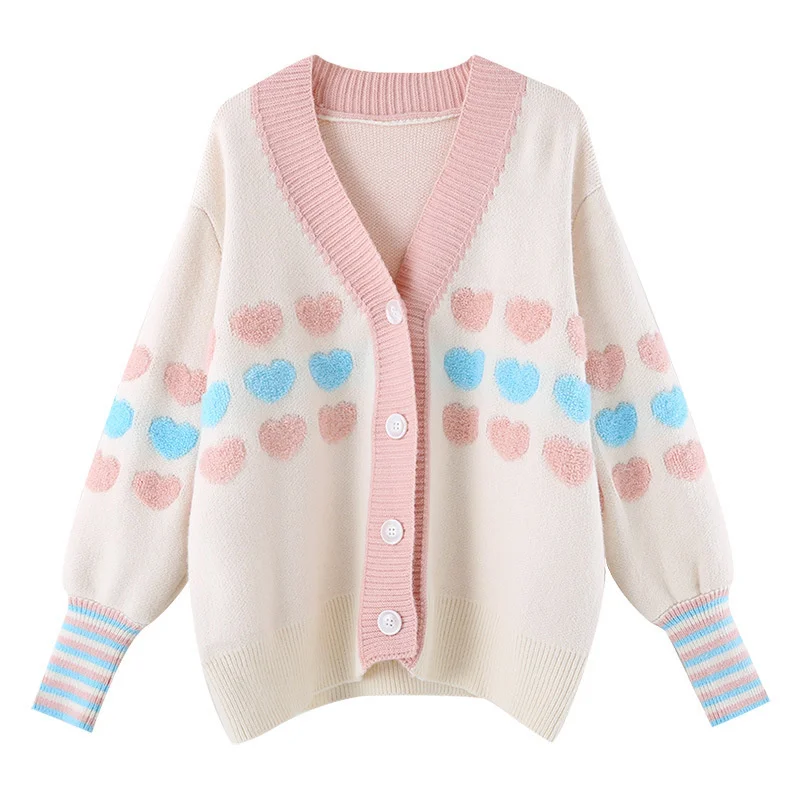 Gentle Love Sweater Cardigan Coat Women's Autumn New Loose Lazy V-neck Foreign Style Aging Knitted Cardigan
Gentle Love Sweater Cardigan Coat Women's Autumn New Loose Lazy V-neck Foreign Style Aging Knitted Cardigan