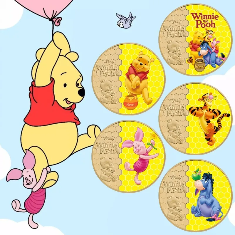Disney Cartoon Character Winnie Pooh Pigleta Cute Tiger Donkey Gold Plated Gold Coin Game Commemorative Coin Toys Kids Gift
Disney Cartoon Character Winnie Pooh Pigleta Cute Tiger Donkey Gold Plated Gold Coin Game Commemorative Coin Toys Kids Gift