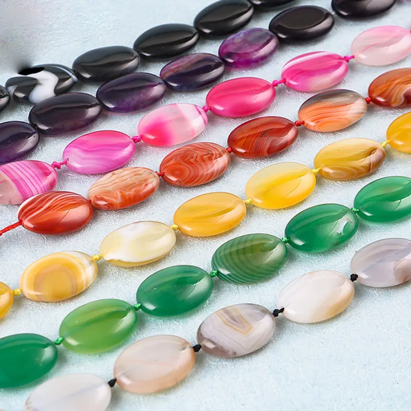 Natural Onyx Stripe Agates Oval Loose Beads For Jewelry Making Strand 15 Inch DIY Accessorries Beads Red Green Black Yellow Gray
Natural Onyx Stripe Agates Oval Loose Beads For Jewelry Making Strand 15 Inch DIY Accessorries Beads Red Green Black Yellow Gray