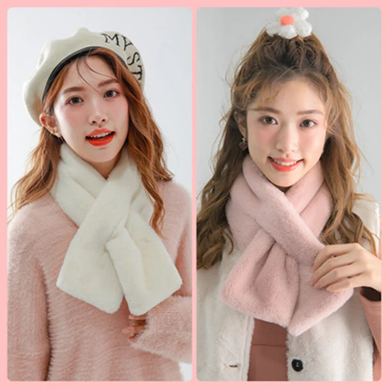 Autumn Winter Ladies Faux fur Plush Scarf Japan South Korea Outdoor Women Sweet Soft Solid Color Warm Rabbit Fur Collar Bib i25
Autumn Winter Ladies Faux fur Plush Scarf Japan South Korea Outdoor Women Sweet Soft Solid Color Warm Rabbit Fur Collar Bib i25