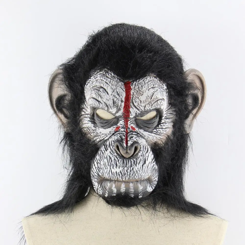 Маски на Хэллоуин Горилла обезьянка забавная маска все лицо для взрослых