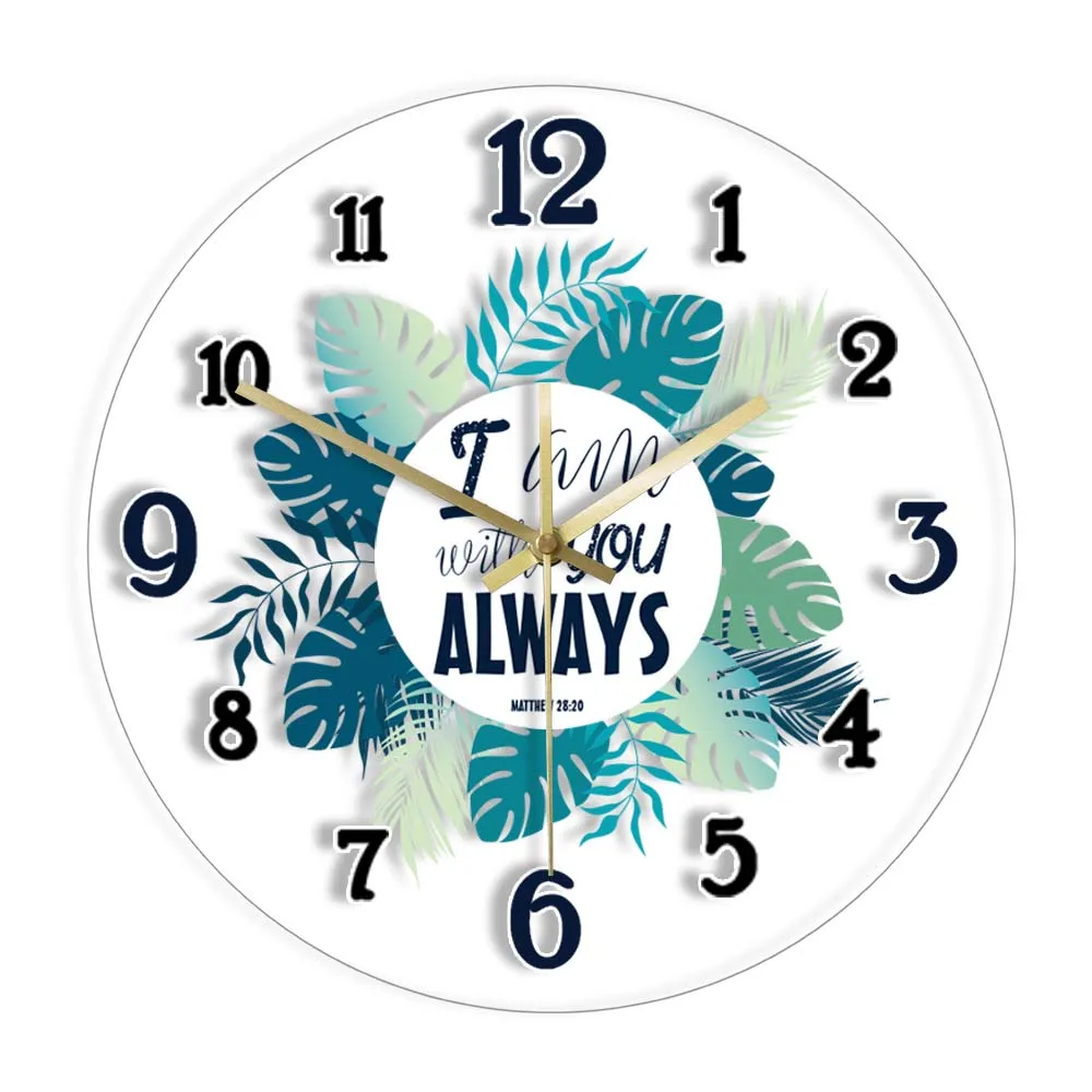 Я всегда с вами текстами и сюжетами из Библии и изображением Иисуса Христа зеленые листья бесшумный шаг настенные часы Кристиан домашнего д...
Я всегда с вами текстами и сюжетами из Библии и изображением Иисуса Христа зеленые листья бесшумный шаг настенные часы Кристиан домашнего д...