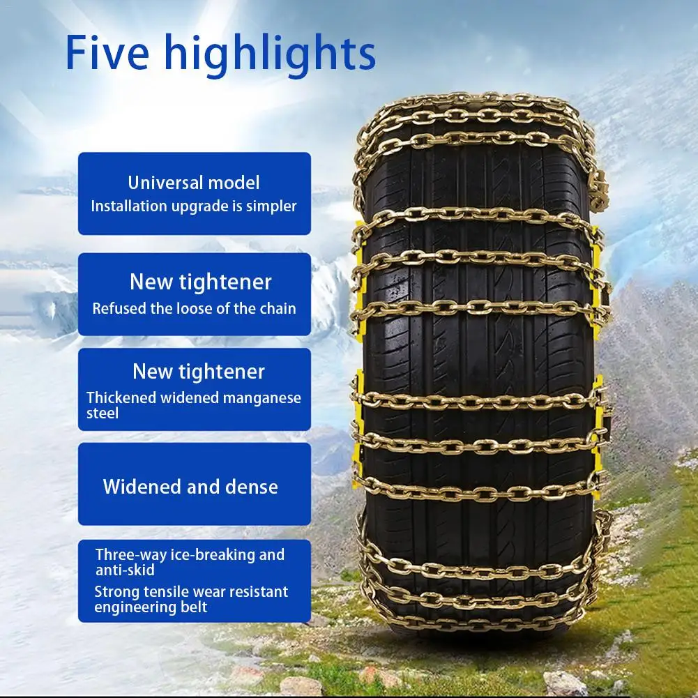 NEW Car Snow Chains Emergency Anti Slip Snow Tire Chains for Car/SUV/Trucks Winter Snow Mud Roadway Safety Tire Snow Ice Chains
NEW Car Snow Chains Emergency Anti Slip Snow Tire Chains for Car/SUV/Trucks Winter Snow Mud Roadway Safety Tire Snow Ice Chains