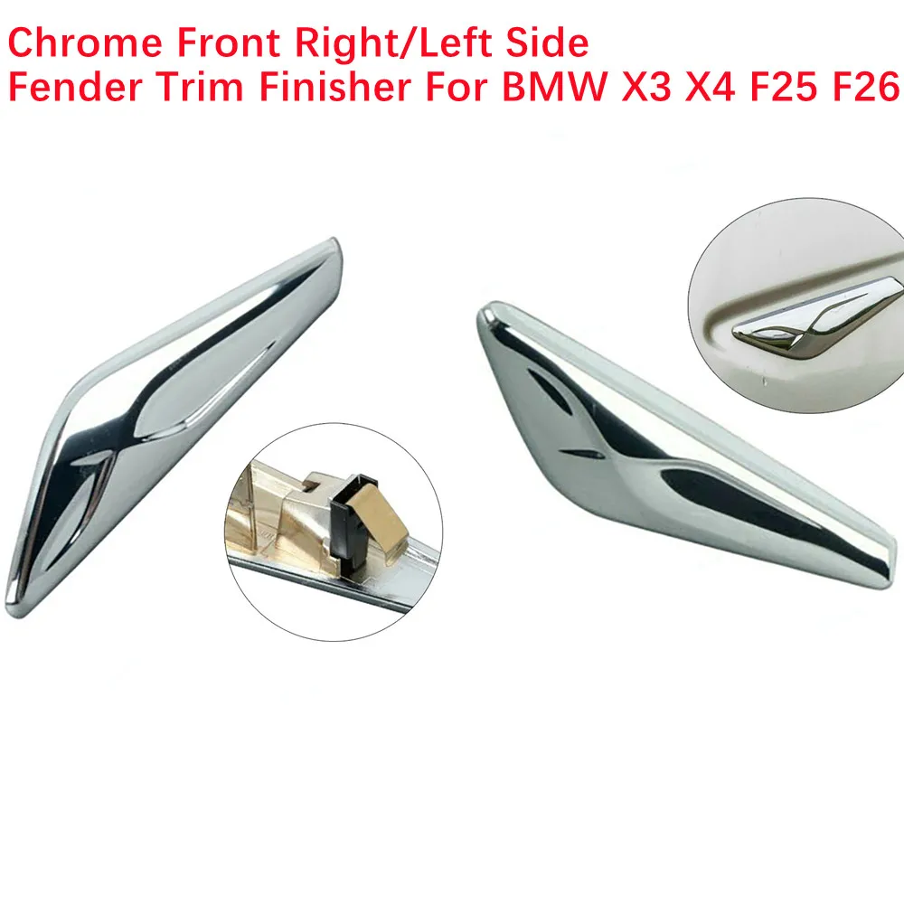 1PC Front Right/Left Side Fender Trim Finisher 51117338569/51117338570 For BMW X3 X4 F25 F26 Electroplated X3 Decorative Strip
1PC Front Right/Left Side Fender Trim Finisher 51117338569/51117338570 For BMW X3 X4 F25 F26 Electroplated X3 Decorative Strip