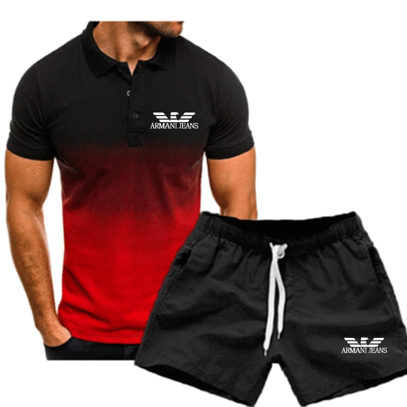 2021 Summer New Fashion Men's Sportswear Suit Lapel 3D Gradient Short Sleeve Printing Slim Casual T-shirt Polo Shirt Set
2021 Summer New Fashion Men's Sportswear Suit Lapel 3D Gradient Short Sleeve Printing Slim Casual T-shirt Polo Shirt Set