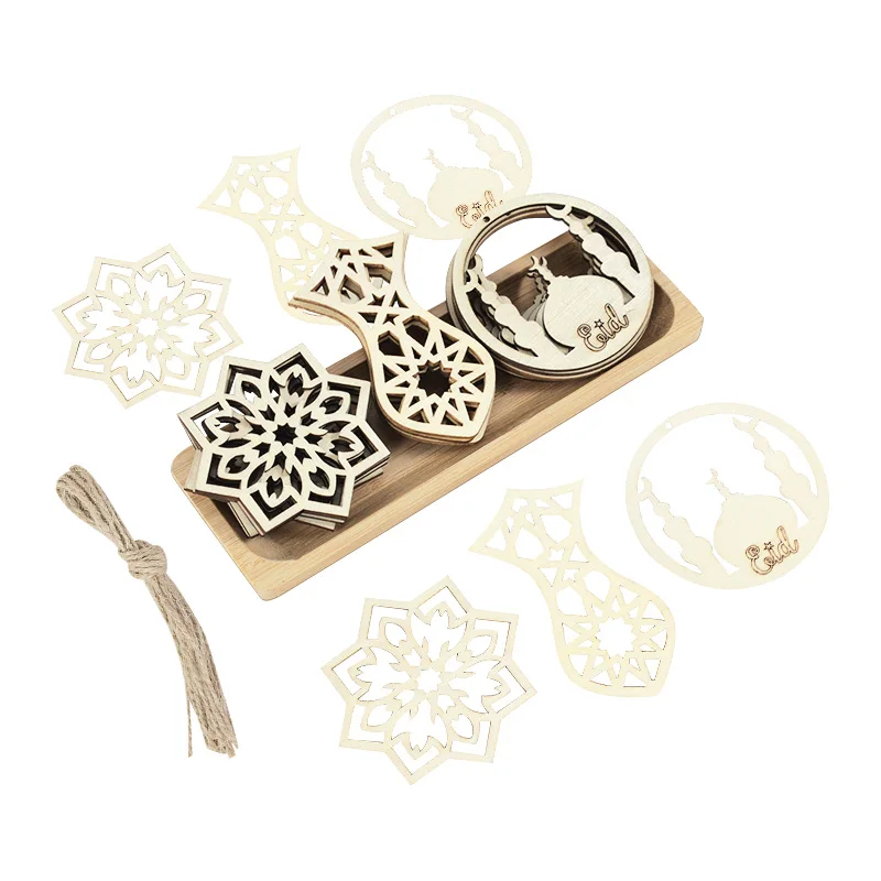 10pcs Eid Mubarak Wooden Pendant Mubarak Party Hollow Craft Pendant DIY Muslim Party Ramadan Household Hanging Decoration Items
10pcs Eid Mubarak Wooden Pendant Mubarak Party Hollow Craft Pendant DIY Muslim Party Ramadan Household Hanging Decoration Items