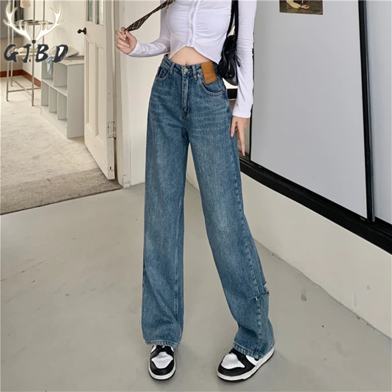 Ripped Women's Jeans High Waist Spring Straight Baggy Fashion Pants Street Chic Design Casual Vintage Mom Wide Leg Denim Trouser
Ripped Women's Jeans High Waist Spring Straight Baggy Fashion Pants Street Chic Design Casual Vintage Mom Wide Leg Denim Trouser
