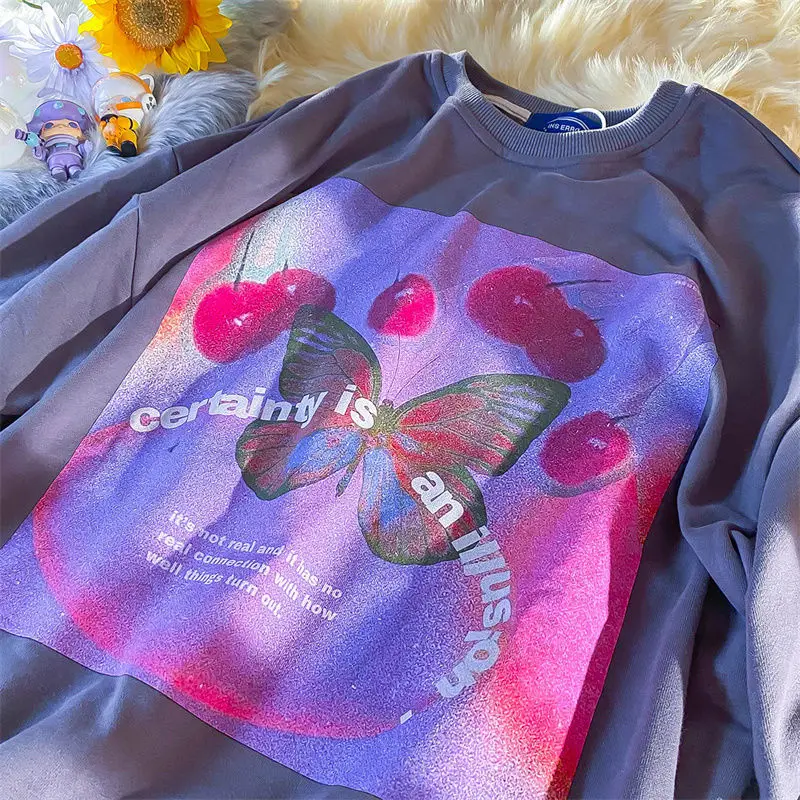 Vintage Goth Cherry Butterfly Printed Sweatshirt Women Hip Hop Streetwear Fashion Long Sleeve Tops 2021 Autumn New Teens Clothes
Vintage Goth Cherry Butterfly Printed Sweatshirt Women Hip Hop Streetwear Fashion Long Sleeve Tops 2021 Autumn New Teens Clothes