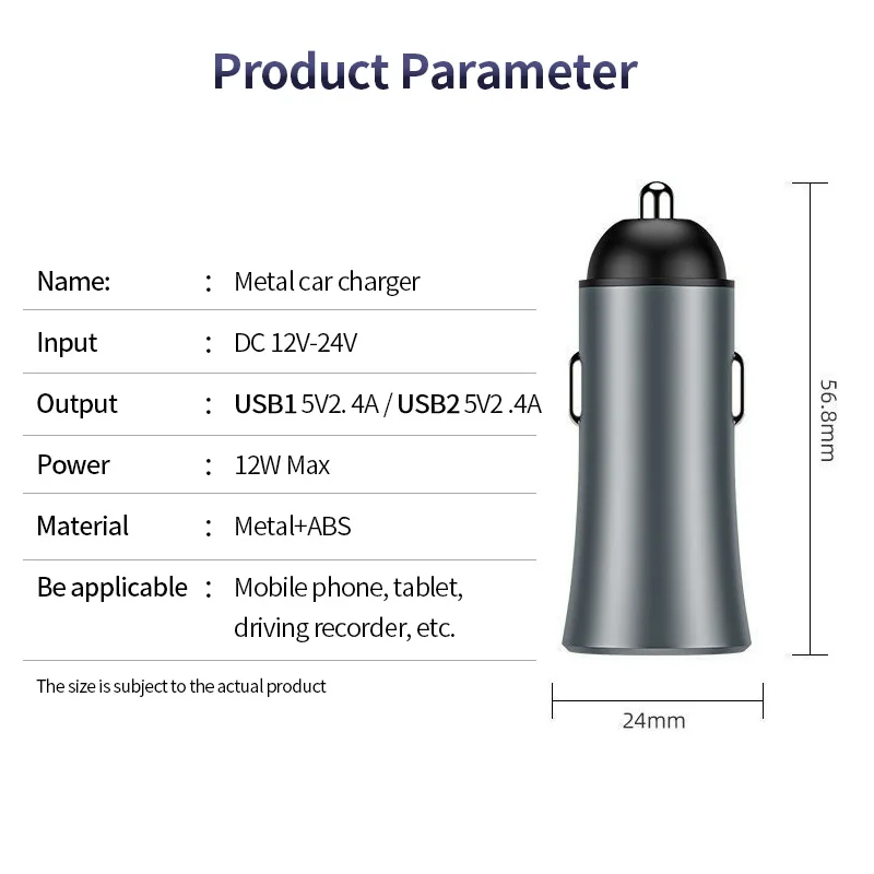 Mini Car Charger 2.4A Dual USB Fast Charging Universal Mobile Phone in Car Charge Tablet GPS For iPhone Huawei Xiaomi Samsung
Mini Car Charger 2.4A Dual USB Fast Charging Universal Mobile Phone in Car Charge Tablet GPS For iPhone Huawei Xiaomi Samsung