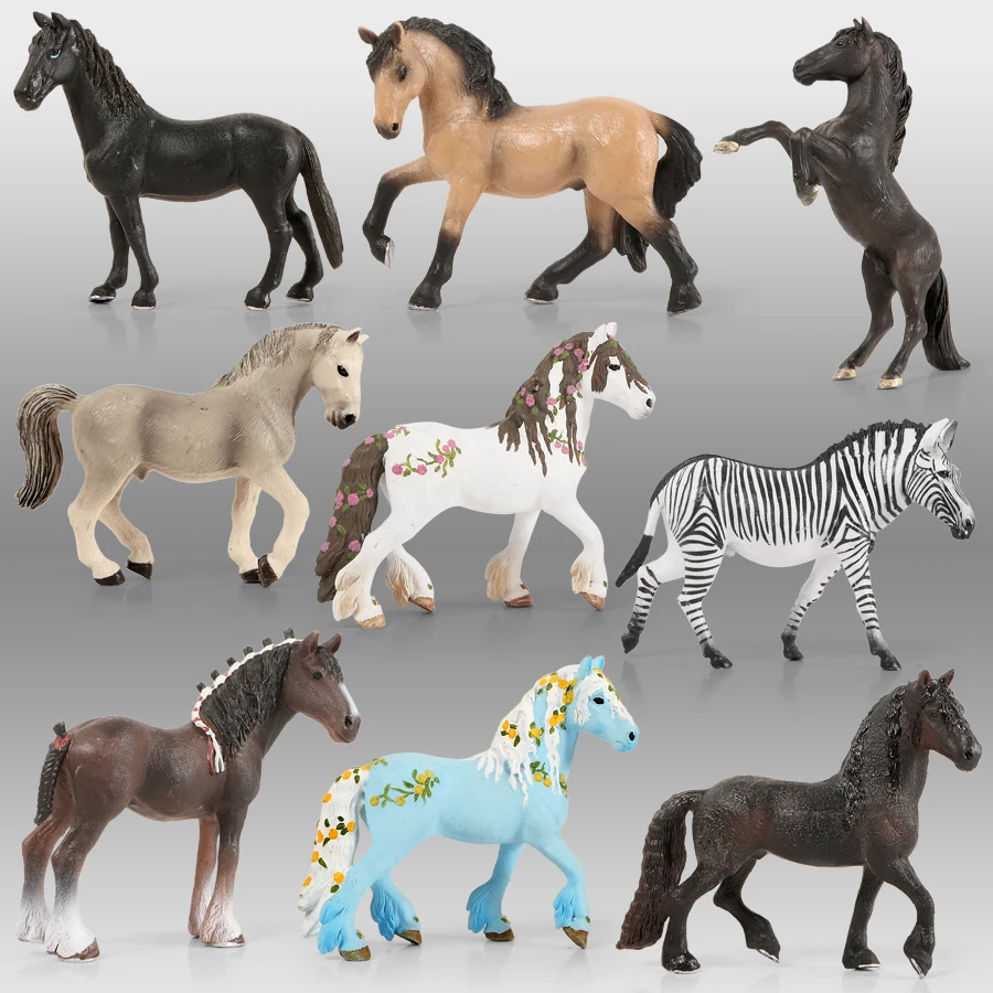 

Forest Wild Steed Farm Animal Models American Clydesdale Horse Simulation Horse Figurines Action Figures Collection Kids Toys