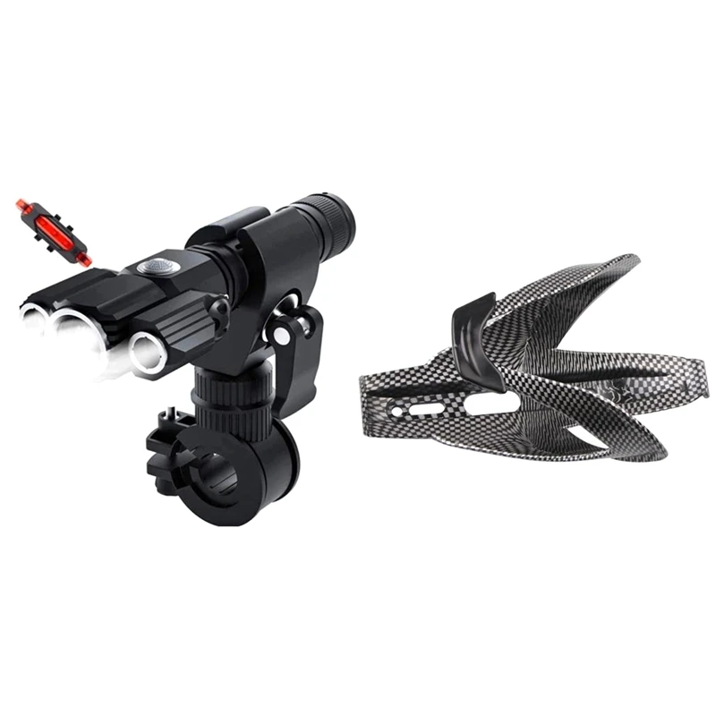 Bicycle Light LED Aluminum Alloy 3 Lamp Head & Driving Water Bottle Cage Carbon Fiber Texture Water Bottle Cage
Bicycle Light LED Aluminum Alloy 3 Lamp Head & Driving Water Bottle Cage Carbon Fiber Texture Water Bottle Cage