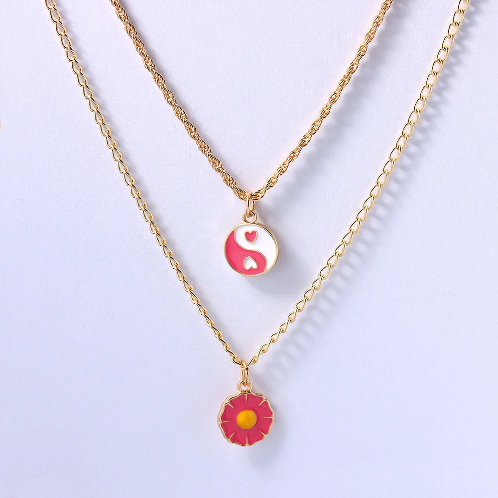 New Pink Bagua Taichi Charms Pendant Necklaces For Women Cute Daisy Flower Charm Clavicle Chain Necklace 2021 Trendy Jewelry
New Pink Bagua Taichi Charms Pendant Necklaces For Women Cute Daisy Flower Charm Clavicle Chain Necklace 2021 Trendy Jewelry