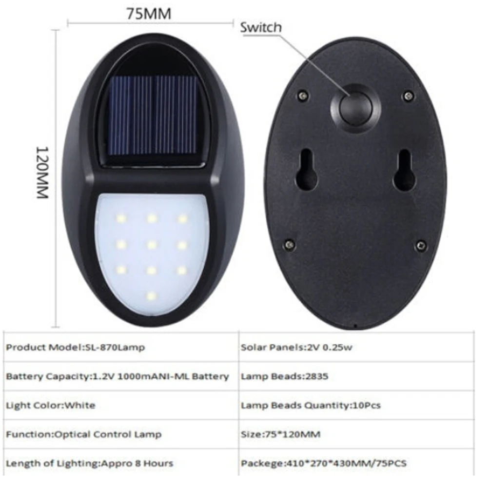 Solar Fence Post Lights Wall Mount Decorative Deck Lighting 10 LED Waterproof Security Outdoor Solar Lights for Landscape
Solar Fence Post Lights Wall Mount Decorative Deck Lighting 10 LED Waterproof Security Outdoor Solar Lights for Landscape