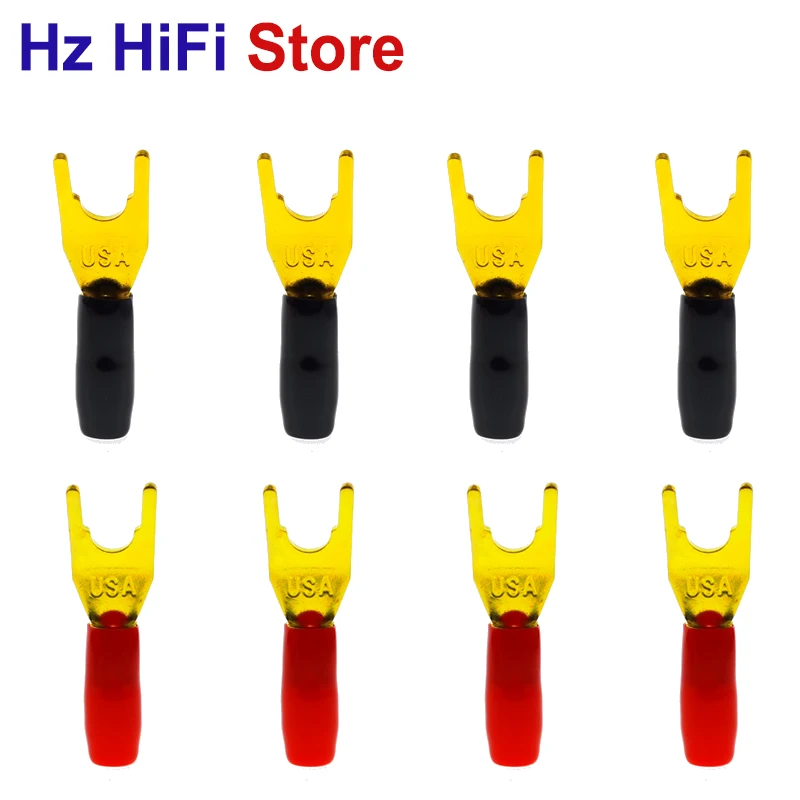 8Pcs New Gold Plated U Y Type Banana Plug Cable Wire Connector Solderless Fork Y Spade Speaker Plugs Adapter Audio Terminal
8Pcs New Gold Plated U Y Type Banana Plug Cable Wire Connector Solderless Fork Y Spade Speaker Plugs Adapter Audio Terminal