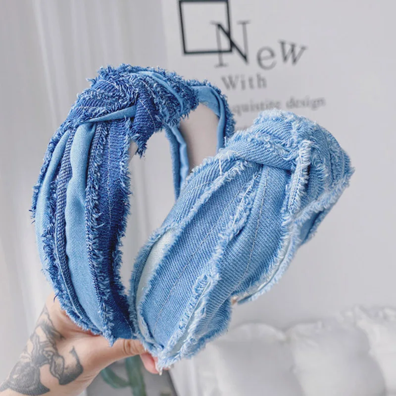 Retro Denim Knot Hairband Korean Women Wide Headband Ladies Cross Turban Band Women Hair Accessories bandeau cheveux accesorios
Retro Denim Knot Hairband Korean Women Wide Headband Ladies Cross Turban Band Women Hair Accessories bandeau cheveux accesorios