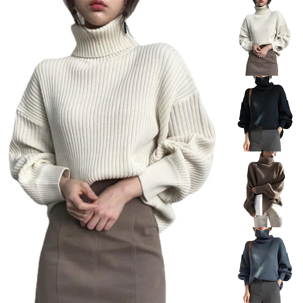 Outerwear Winter Warm Pullover Womens High Neck Loose Sweater Ladies Winter Long Sleeve Tops Fashion Jumper 2021 Tops
Outerwear Winter Warm Pullover Womens High Neck Loose Sweater Ladies Winter Long Sleeve Tops Fashion Jumper 2021 Tops