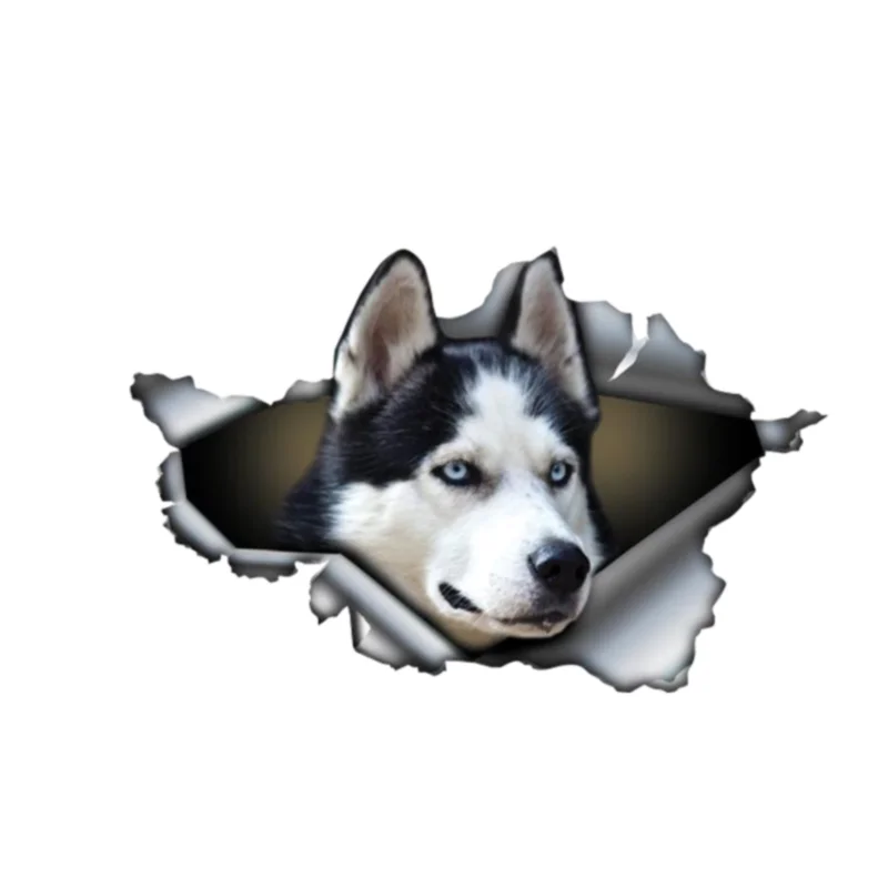 13cm Black White Husky Sticker Torn Metal Bumper Decal Funny Car Stickers Window Trunk Animal 3D Car Styling
13cm Black White Husky Sticker Torn Metal Bumper Decal Funny Car Stickers Window Trunk Animal 3D Car Styling